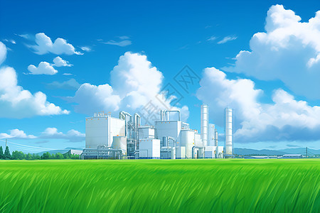 草原上的植物燃料电厂图片