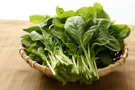 青菜叶子一篮子绿色蔬菜背景