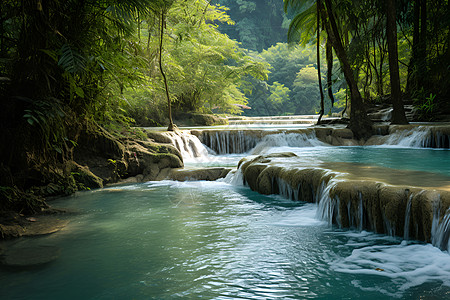 温泉瀑布自然景观瀑布背景