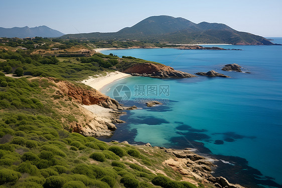 碧海蓝天怡人海滩图片