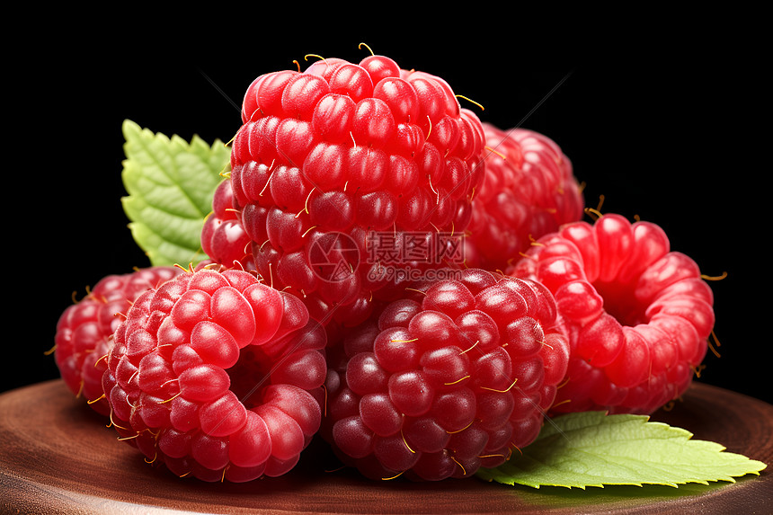鲜嫩多汁的红莓图片