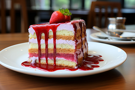 草莓味的蛋糕图片