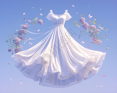 一件白色裙子图片