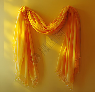 黄色羊绒围巾图片