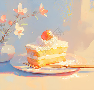 阳光下的蛋糕图片