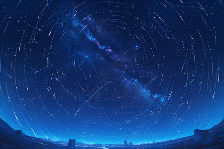 夜空的星轨图片