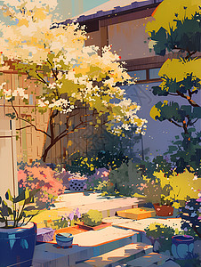 郁郁葱葱的庭院图片