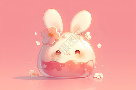 可爱的粉色兔子图片