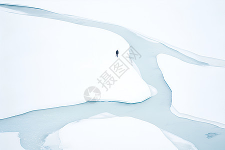 冰天雪地中的人影图片
