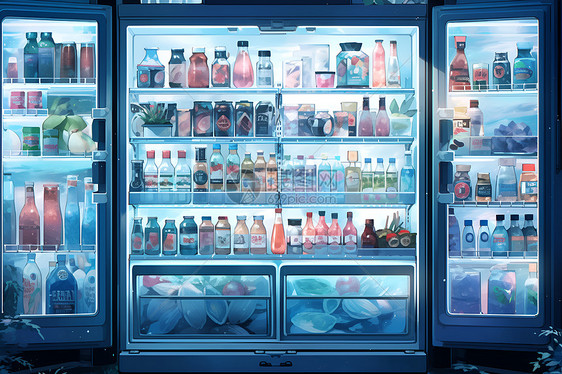 冰箱里满满的食物图片