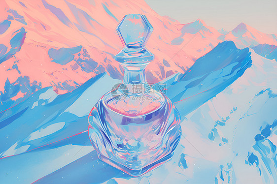 山间的香水瓶图片