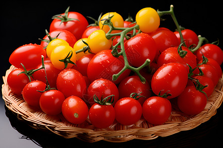 食品健康一篮子番茄背景