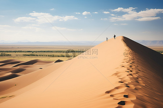沙漠中的人图片