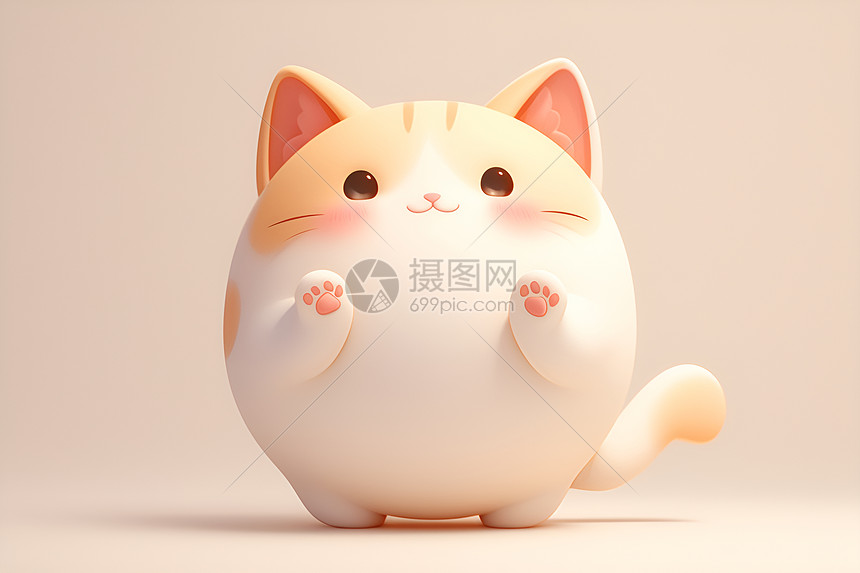 一只白橘相间的猫咪图片