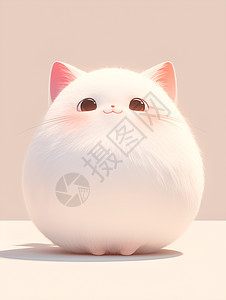 胖胖的白色小猫图片