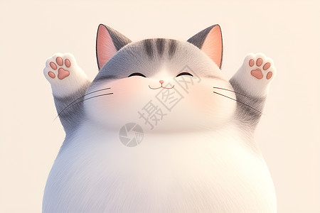 可爱胖猫宠物卡通猫高清图片