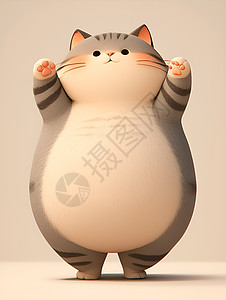 胖胖猫咪的欢乐舞蹈高清图片