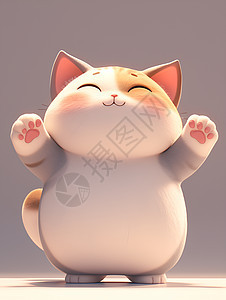 胖嘟嘟的猫咪插画图片