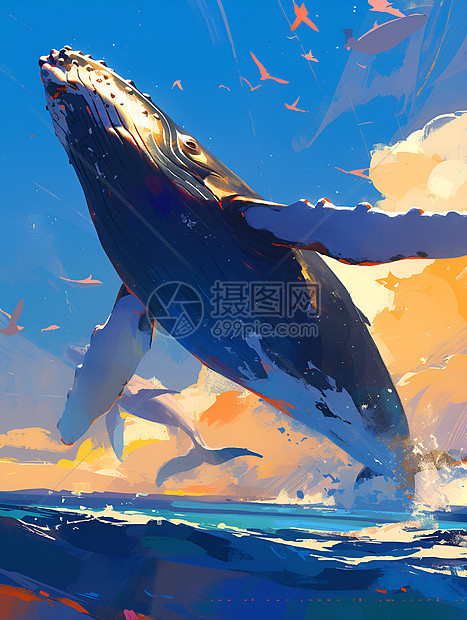跃出水面的鲸鱼图片