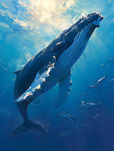 海底巨大的鲸鱼图片