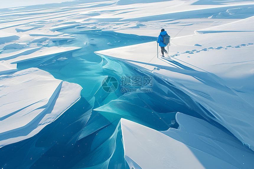 冰川上的探险者图片