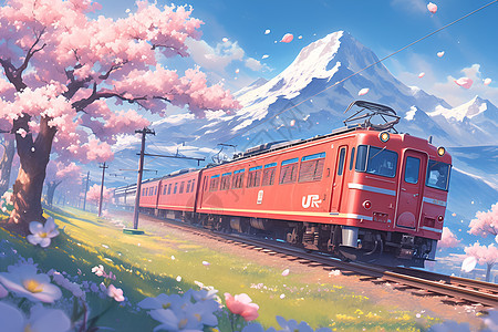 春天列车的旅程图片