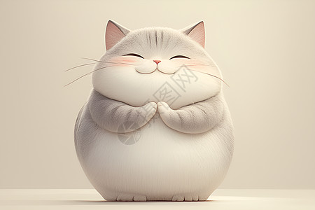 抱胸的胖猫图片