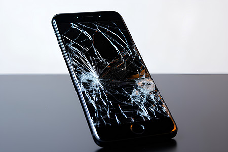 手机玻璃膜破碎中的手机背景