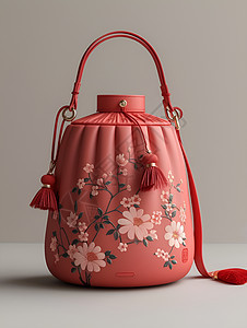 粉色花朵的福袋背景图片