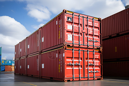 集装箱商业红色航运集装箱背景
