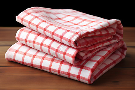 棉质红白方格桌布图片