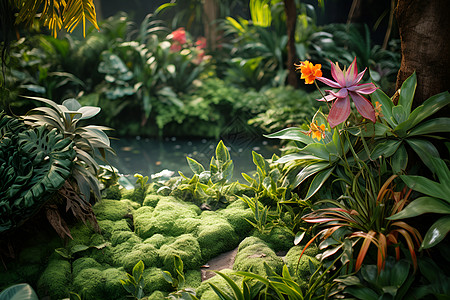绿意盎然的热带花园图片