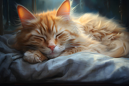 正在睡觉的小猫咪背景图片