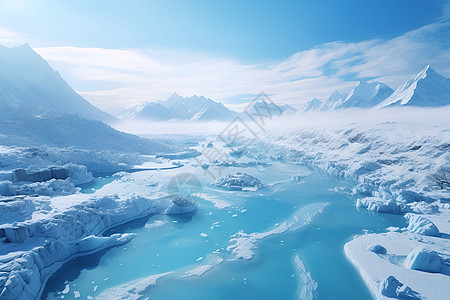 冰山与雪景冰山蓝天高清图片