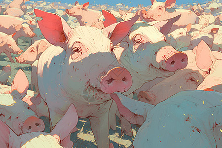 猪场饲养的猪图片