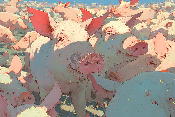 猪场饲养的猪图片