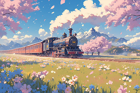 中国樱花列车图片