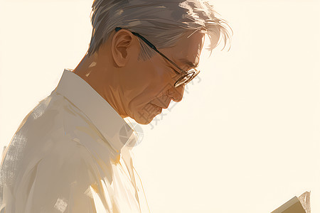 老年男性戴着眼镜的男性教师插画