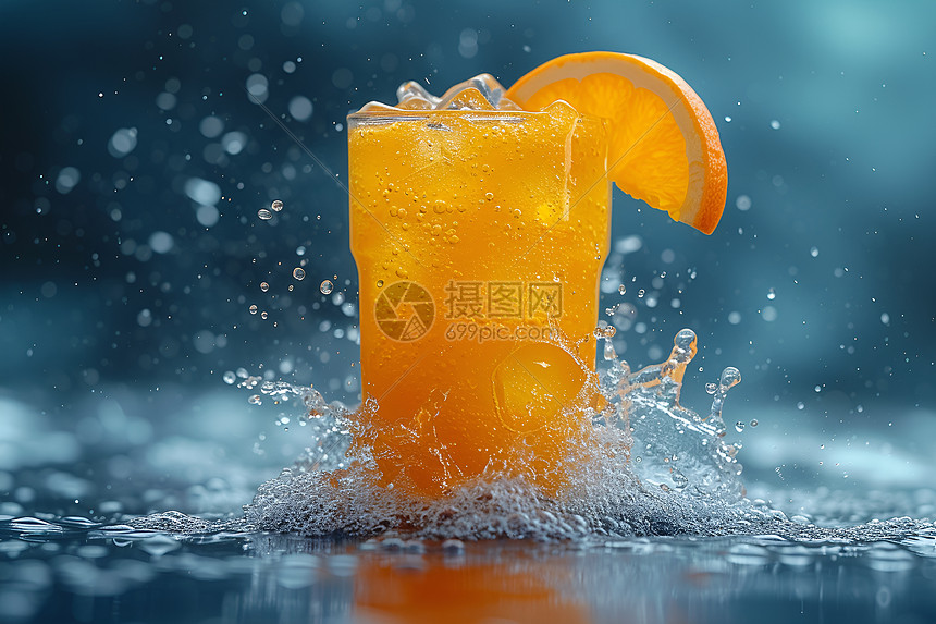 可口冰爽的橙汁图片