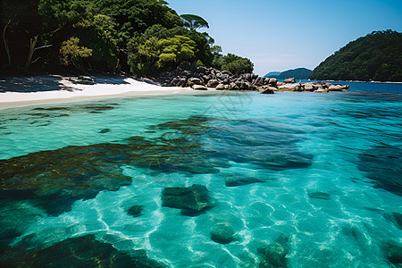 蓝色浪漫碧蓝海洋背景