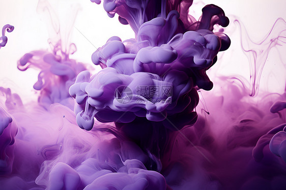 紫色墨水光影图片