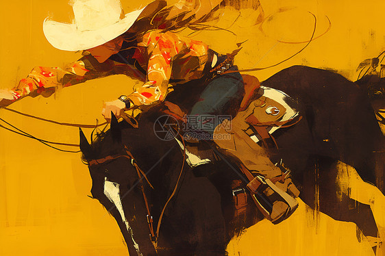 骑马的牛仔女郎图片