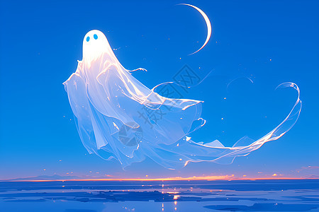夜空中飘渺的幽灵图片