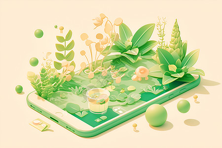 手机的植物背景图片
