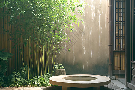 庭院中的竹子图片