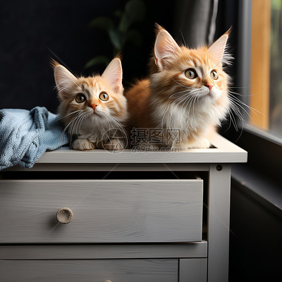 两只猫咪图片