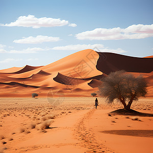 沙漠孤独之树图片
