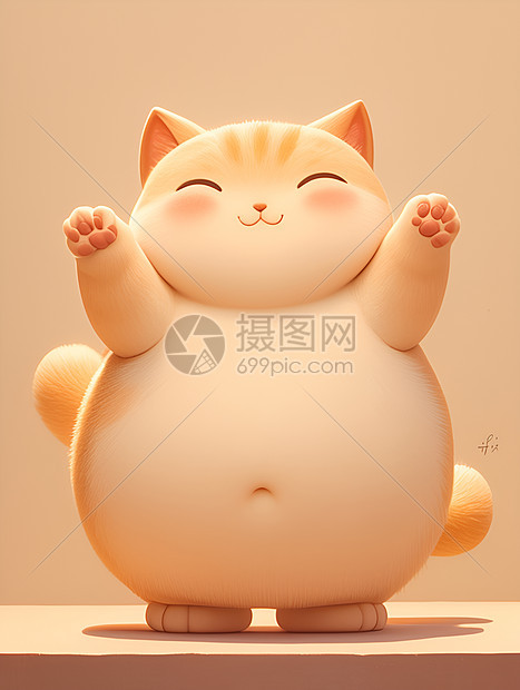 胖胖的可爱猫咪图片