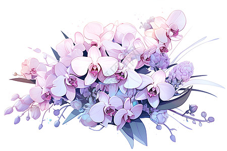 优雅的紫白兰花图片