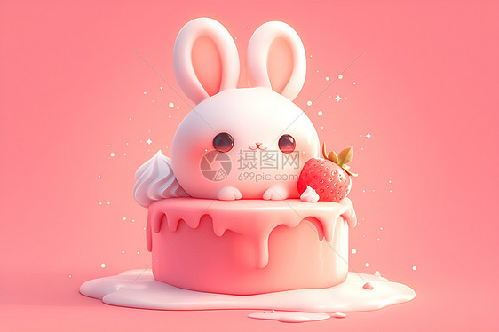 甜甜的兔子蛋糕图片